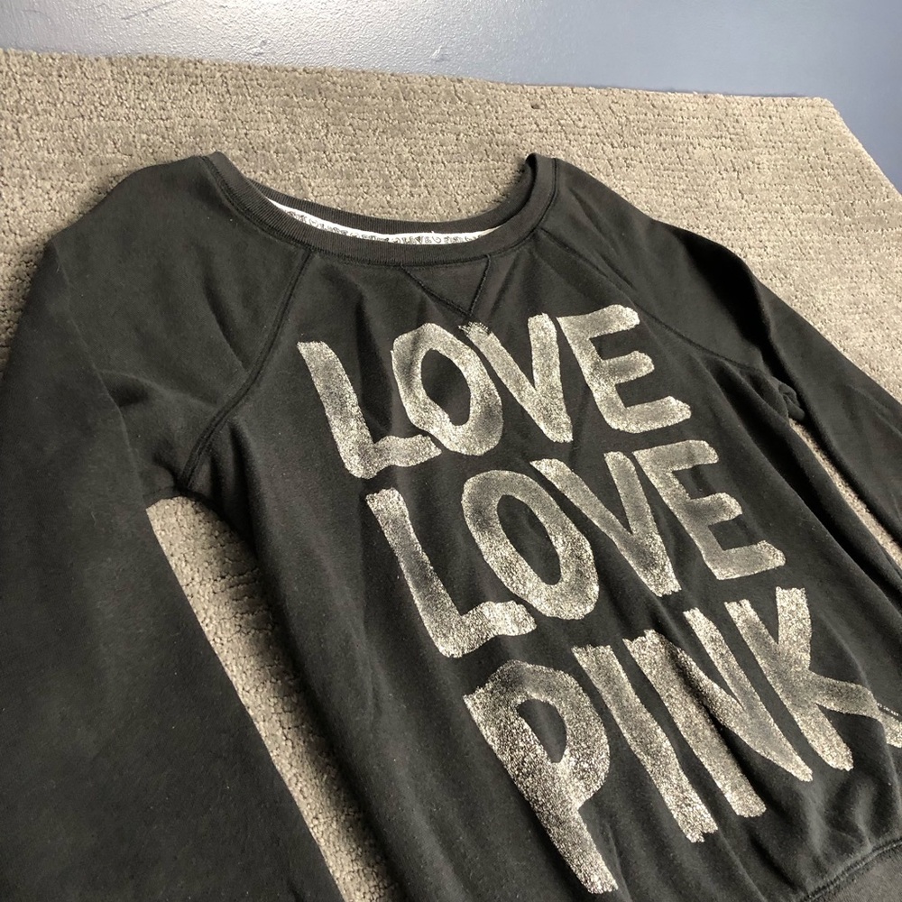 Victoria's Secret Black and Silver Sweatshirt